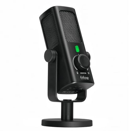 FIFINE AmpliTank PROFILE3 USB Condenser Microphone for Studio Podcast | Desktop Computer Recording Mic, Monitor Mix, Volume Control, Low-Cut Switch, Metal Built for Streaming Music Creation Vocal