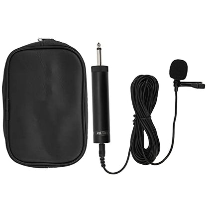 Professional Wired Lavalier Microphone, Unidirectional Clip-On Lapel Mic with 10m/32.8ft Cable for Saxophone, Instrument Recording - Black
