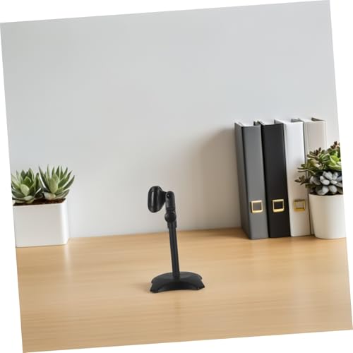 Vaguelly Adjustable Desk Mic Stand round Base, Compact Microphone Holder for Handheld Microphones, Universal Compatibility for Desk Setups and Podcasts, Made of Abs and Iron