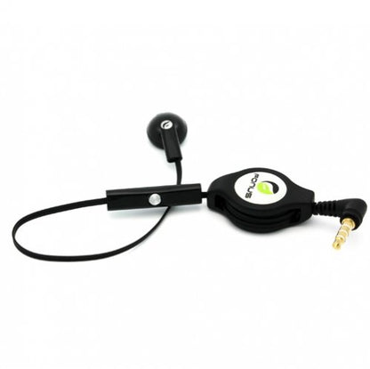 Black Retractable 3.5mm Mono Handsfree Headset Earphone Single Earbud with Microphone for AT&T Samsung Focus S, AT&T Samsung Galaxy Appeal, AT&T Samsung Galaxy Exhilarate SGH-i577, AT&T Samsung Galaxy Express