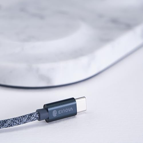 Einova Dual Classic Stone – Dual Wireless Charging Pad in Genuine Marble, Designed in Italy, Integrated 6 ft USB-C Cable, Smartphones, Wireless Earbuds, Smartwatches – White Carrara Marble - color: White Carrara marble – Dual Classic Stone