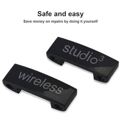 Studio 3 Hinge Headband Connector Replacement Metal Repair Parts Compatible with Beats Studio 3.0 Wireless Over-Ear Headphones Repair Kit (Black) - color: Black