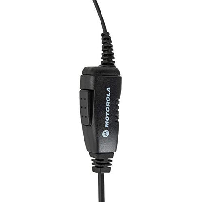 Motorola HKLN4604 HKLN4604A HKLN4604B Original Swivel Earpiece with Microphone and PTT - Replaces RLN6423 | Swivel earpiece with in-line microphone and PTT for retail, education and hospitality - color: Black