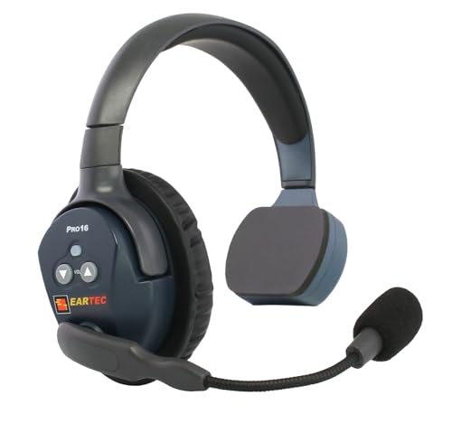 EARTEC Ultralite PRO16-SR Single-Ear Remote Add-On Headset – Expands Existing PRO16 Systems Up to 16 Users, Hands-Free Full Duplex, 10-Hour Battery – U.S. Company Since 1961 - style: Single Ear