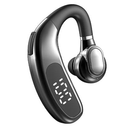 Wireless Handsfree Bluetooth Earpiece for Driving Single Earbud Bluetooth Headset One Ear Earbuds Open Ear Earphone Running Sports Headphones with Ear Hook Trucker Blue Tooth Headset for Business