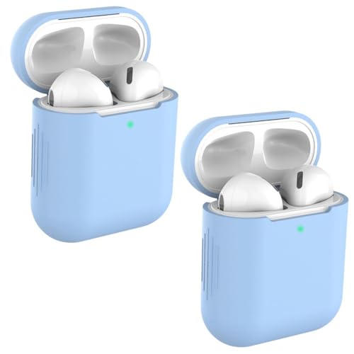 Shockproof Silicone Case Precise Fit Not Slip Design Lightweight Strong Cover Effect Resistant Cases for Earbud - color: Blue