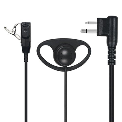 Walkie Talkie Earpiece with PTT Mic Compatible with Motorola CP200D CP100D R2 CP200 CP185 BPR40 CLS1410 CLS1110 RMU2040 RMU2080D Two Way Radio, 2 Pin D Shape Headset (D Shape Earpiece 5Pcs)
