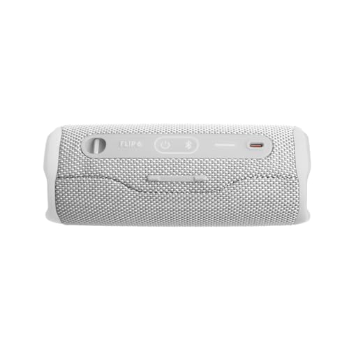 JBL Flip 6 - Portable Waterproof Speaker - White | Louder, more powerful sound, IP67 waterproof and dustproof, 12 Hours of Playtime, Bold design - color: White