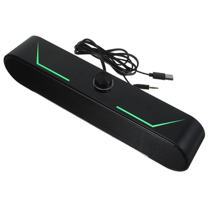 balacoo Desktop Soundbar Speaker for Computer, Slim LED Light Bar