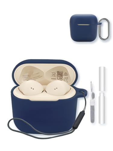 Case for Sennheiser ACCENTUM Open True Wireless Bluetooth Headphones,Soft Protective,BOVUGAC Silicone Case Cover with Keychain & Cleaning Kit & Lanyard for Sennheiser ACCENTUM Open-Blue - color: Blue