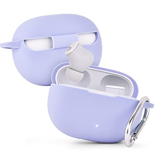 AIRSPO Silicone Case Compatible with Beats Studio Buds Case 2021 Soft Protective Cover for Beats Wireless Earbuds with Keychain (Lilac) - color: Lilac