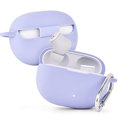 AIRSPO Silicone Case Compatible with Beats Studio Buds Case 2021 Soft Protective Cover for Beats Wireless Earbuds with Keychain (Lilac) - color: Lilac