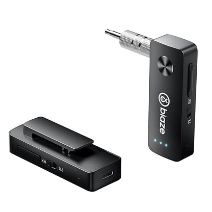 Bluetooth 5.3 Transmitter and Receiver, Plug and Play 3.5mm Audio Adapter, Wireless Car Aux & Headphone Adapter for Phone, Switch, TV, PC