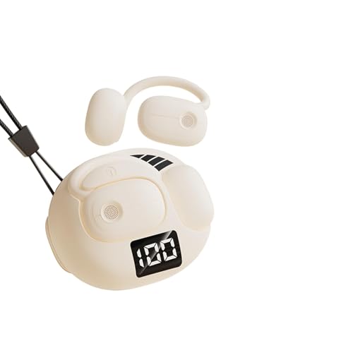 Outer Out of Over Ear Open Earbuds Wireless Bluetooth Outside The Ear for Ows Hanging Earphones 5.4 Bluetooth Outer Out of Open Ear Wireless Headphones AIR Bone Conduction Earbuds Over The Ear Buds - color: Beige