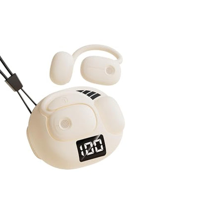 Outer Out of Over Ear Open Earbuds Wireless Bluetooth Outside The Ear for Ows Hanging Earphones 5.4 Bluetooth Outer Out of Open Ear Wireless Headphones AIR Bone Conduction Earbuds Over The Ear Buds - color: Beige