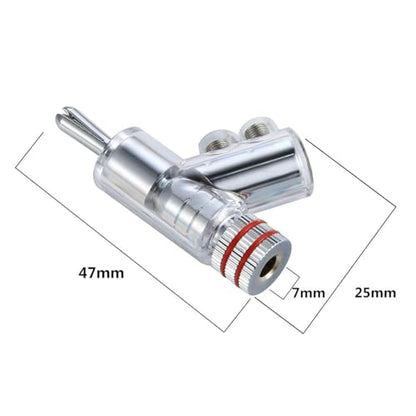 Tertullus 4 Pcs Speaker Banana Plugs for Speaker WireConnector Screw Locking, Rhodium Plated Banana Plugs - size: Clipplug-R
