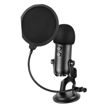 Double Layer Microphone Pop-up Screen Mic Cover Windscreen Filter for Desktop Usb Microphone