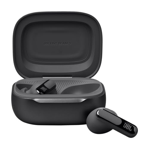 JBL Live Beam 3 - True Wireless Noise-Cancelling Stick-Closed Earbuds, 48Hrs Total Playback, Wireless Charging, 6 Mics for Perfect Calls, Multi-Point Connection, IP55 Waterproof and dustproof (Black) - color: Black