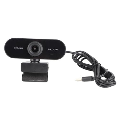 EBTOOLS 2K Full Webcam USB Camera with Built in Microphone, 360 Degree Rotation, Auto Focus Distance, Drive, for Live Broadcast, Net Class, Meeting (Black)