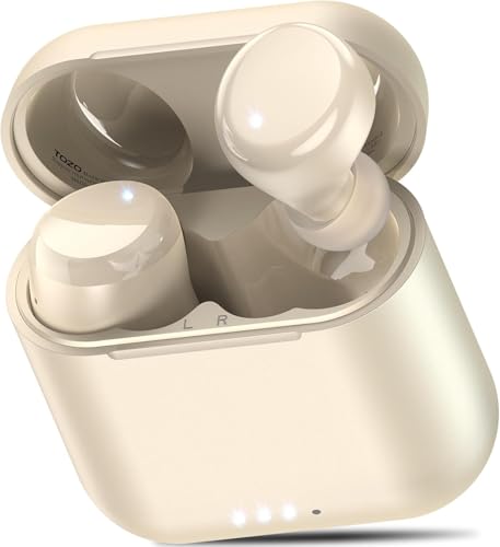 TOZO T6 Wireless Earbuds Bluetooth 5.3 Stereo Sound in Ear Headphones | 50H Long Playtime Ear buds with Charging Case, App Customizable EQs, IPX8 Waterproof Earphones, AI Calls, Deep Bass - color: Khaki