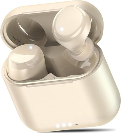 TOZO T6 Wireless Earbuds Bluetooth 5.3 Stereo Sound in Ear Headphones | 50H Long Playtime Ear buds with Charging Case, App Customizable EQs, IPX8 Waterproof Earphones, AI Calls, Deep Bass - color: Khaki