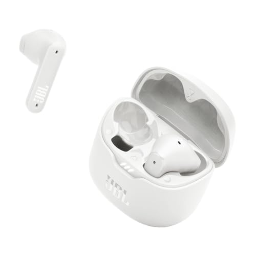 JBL Tune Flex - True Wireless Noise Cancelling Earbuds (White), Small | JBL Pure Bass Sound, Active Noise Cancelling with Smart Ambient, 4 mics for perfect calls, Up to 32 hours of battery life - color: White