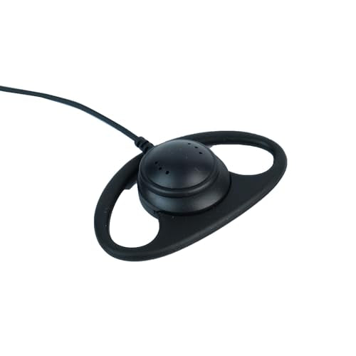 Ear Pieces for Motorola Radios, 2 Pin D Shape Police Earpiece Headset with Mic Ptt for Motorola 2 Way Radio Wakie Talkie Cls1110 Cp200d Cp200 | M1 2-pin, D-ring ear hook, inline PTT mic; Compatible with CP200 CP200D CLS1110 CLS1410 GP300 PR400 RDM2070D