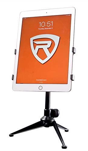 Rockville RDTS Adjustable Height Studio Desktop Tripod Microphone Stand | Includes Mic Clip, 3/8 to 5/8 Adapter, Foldable Design, All Metal, 5.9" to 7.1" Height, for Podcasts/Recording