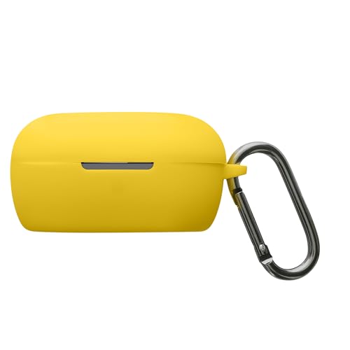 kwmobile Cover for Bose QuietComfort Earbuds Case - Silicone Cover for Earbuds Charging Case - Protective Headphone Holder with Carabiner Clip - Yellow - color: yellow