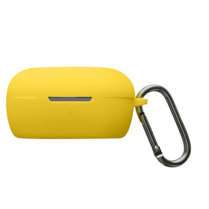 kwmobile Cover for Bose QuietComfort Earbuds Case - Silicone Cover for Earbuds Charging Case - Protective Headphone Holder with Carabiner Clip - Yellow - color: yellow