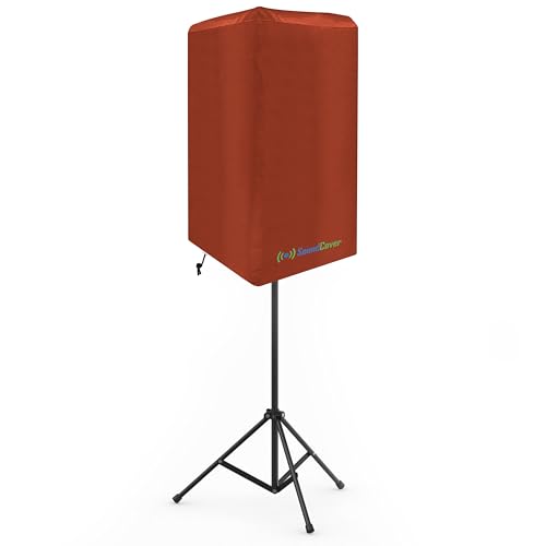 8-Inch PA/DJ Speaker Cover – Brown 420D Polyester with Silver UV50 Coating – Water-Resistant, Protective Bag for Stand-Mounted Powered Speakers – Lightweight, Open-Bottom Design (Single Cover) - size: 8 Inch Single Cover