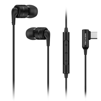 SoundMAGIC E80D Type-C Wired Earbuds, Mic, High-Res DAC, HiFi Stereo, Black | Crystal call clarity, High-res decoder chip, Deep bass, Effective noise isolation, ergonomic fit, Type-C for Android devices
