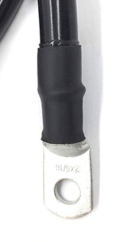 End Game 2 AWG Gauge Marine Grade Battery Cables, Made in USA, Fully Assembled with Heavy Duty Tinned Lugs, 1ft-15ft Lengths Available (Single Black, 6ft - 3/8” Lugs) - color: Single Black, size: 6ft - 3/8” Lugs