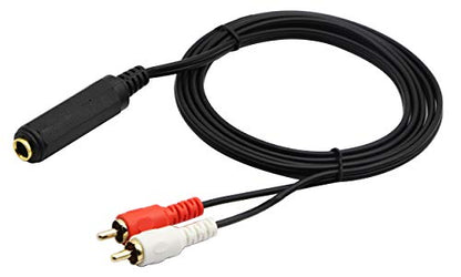 6.35mm to 2 RCA Y Splitter Cable, Gold-Plated 6.35mm (1/4 inch) TRS Female to 2 (Dual) RCA Male Stereo Audio Y Splitter Extension Adapter Cable (5Ft/1.5M) - color: 5Ft/1.5M