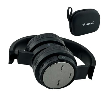 BS660 Bluetooth Headphones, 40mm Deep Bass Over Ear Wireless Headset with Bluetooth 5.3, Invisible Touch Control, 400Mha Battery, Foldable Comfort Earpads with Portable Carry Case for Travel - color: Black