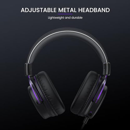 EKSA E900 Gaming Headset with Mic for Xbox PC PS4 PS5 - color: Purple