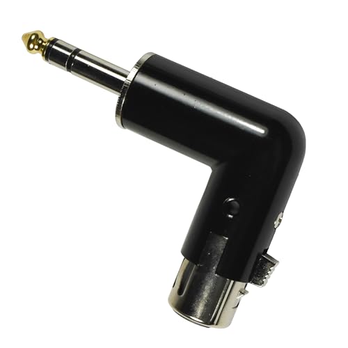 HQRP 2-Pack 3-Pin XLR Female to 1/4" / 6.35 mm Male TRS Angle Adapter with 4 Adjustable Angle Positions Right Left and 90 Degree Compatible with Mixers, Microphones, amplifiers, EQ, Rack Gear, etc - style: XLR Female to 1/4" TRS