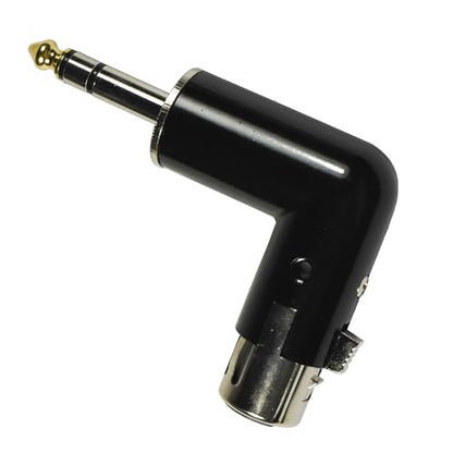 HQRP 2-Pack 3-Pin XLR Female to 1/4" / 6.35 mm Male TRS Angle Adapter with 4 Adjustable Angle Positions Right Left and 90 Degree Compatible with Mixers, Microphones, amplifiers, EQ, Rack Gear, etc - style: XLR Female to 1/4" TRS