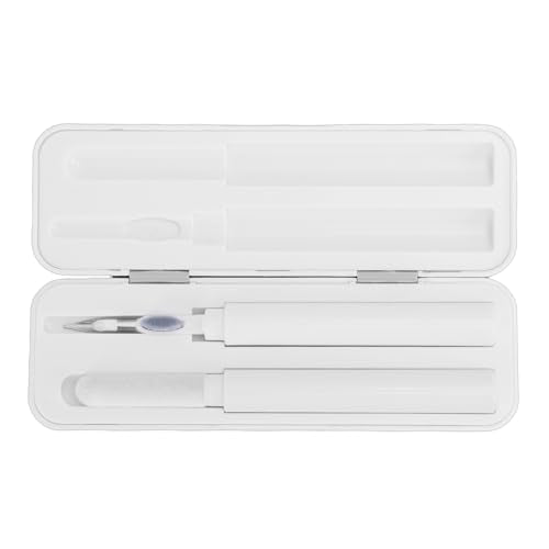Cleaning Kit Earbud Cleaner Pen, ABS Multi Function Electronics Brush with Flocking Sponge and Metal Tip, 2 Tools with Magnet Storage Box for Earbuds Jewelry