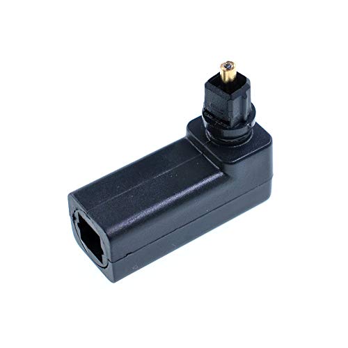 2 Pack Toslink 90 Degree Right Angle Optical Audio Adapter, Male to Female Digital Optical SPDIF Connector