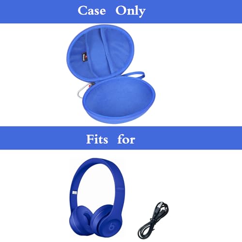 Headphone Case Fits for Beats Studio Pro/Solo 4 / Solo 3 / Studio 3 / for TOZO HA1/ for TOZO HT2 On-Ear Bluetooth Headphones, Case Only (Blue) - color: Blue