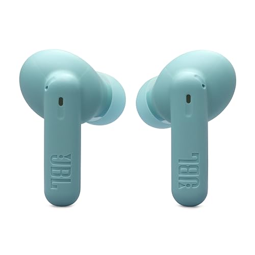 JBL Vibe Beam 2 True Wireless Noise Cancelling Earbuds, Pure Bass Sound, Smart Ambient, 4 Mics, Up to 40H Playback, IP54 Dust/Water Resistant (Teal) with Expo Gear Weather-Resistant Hard-Shell Case - color: Blue