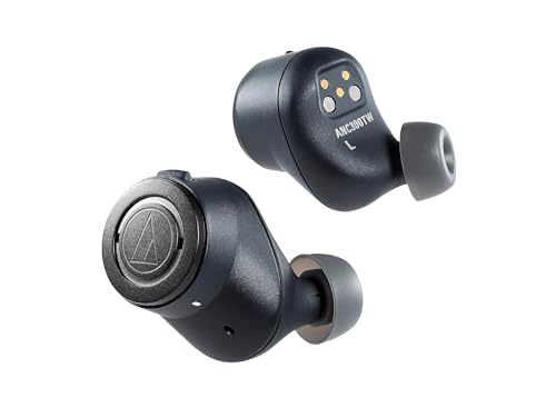 Audio-Technica ATH-ANC300TW QuietPoint Wireless Active Noise-Cancelling in-Ear Headphones, Black