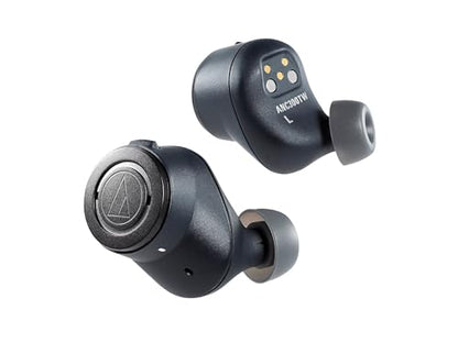 Audio-Technica ATH-ANC300TW QuietPoint Wireless Active Noise-Cancelling in-Ear Headphones, Black