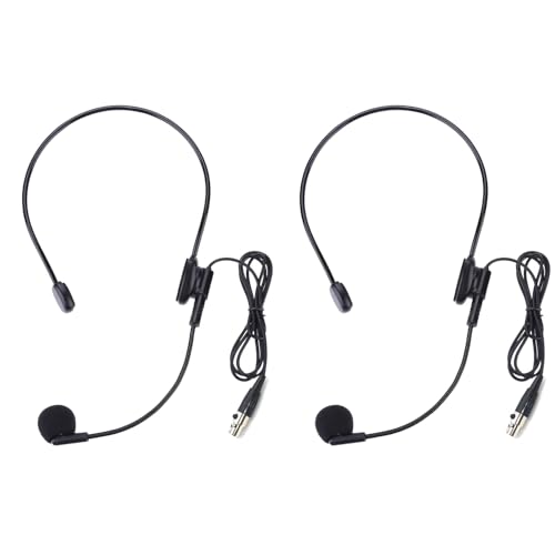 2 Pack XLR 4PIN Headworn Microphone for shure Bodypack Transmitter - size: Headworn Microphone