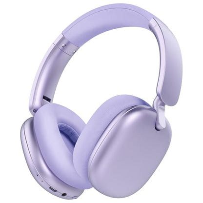 C6 Active Noise Cancelling Headphones, Wireless Over Ear Bluetooth Headphones, 60H Playtime, Lightweight Folding Deep Bass Comfort Fit Ear Cups Headset with Mic for iPad/Travel/PC/Home Purple - color: Purple