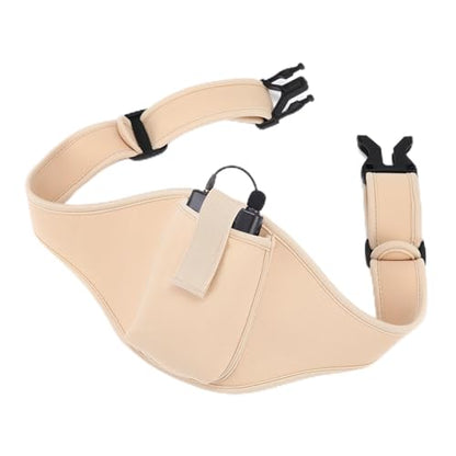 1 Pack Mic Belt Waist Strap Breathable and Stretchy Microphone Belt Holder Waistband Bag Case Carrier Pouch for Fitness Instructors, Theater, Speakers(Beige) - color: Beige