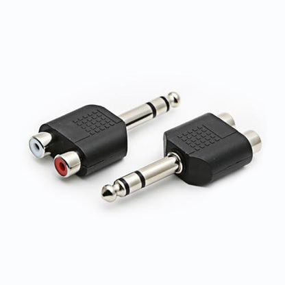 2pcs 1/4" 6.35mm/6.5mm Stereo Male to Dual RCA Female Adapter Stereo Male to Dual RCA Female Audio Adapter for Sound Equipment (Double Channel) - color: 3PCS 2RCA TO 6.35MM