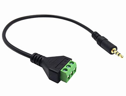 3.5mm Terminal Block Cable, Gold Plated 1/8 Inch 3 Pole TRS Stereo Male to AV 3Pin Solderless Screw Terminal Balun Speaker Headphone Converter Audio Adapter Cord 30cm/1FT (3.5mm M/3pin) - color: 3.5mm M/3pin