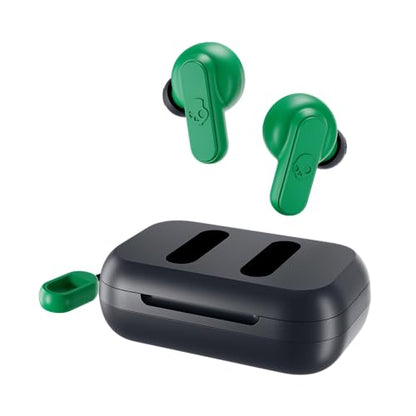 Skullcandy Dime 2 Wireless In-Ear Bluetooth Earbuds - Dark Blue/Green | Bluetooth, Noise Isolating Fit, 12 Hours Battery, Microphone for iPhone Android, Easy Carry with Integrated Lanyard - color: Dark Blue/Green, size: One